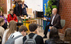 2025-10-29-WBiNŚ-kawka-z-prof. dr hab. inż. Michał Bołtryk-fot-Iryna-Mikhno-PB