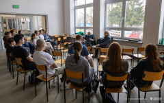 2026-03-12 Kawka z Profesorem na Wydziale Architektury PB fot. Aleksandra Kamińska PB