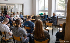 2026-03-12 Kawka z Profesorem na Wydziale Architektury PB fot. Aleksandra Kamińska PB