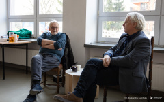 2026-03-12 Kawka z Profesorem na Wydziale Architektury PB fot. Aleksandra Kamińska PB