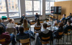 2026-03-12 Kawka z Profesorem na Wydziale Architektury PB fot. Aleksandra Kamińska PB