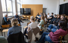 2026-03-12 Kawka z Profesorem na Wydziale Architektury PB fot. Aleksandra Kamińska PB